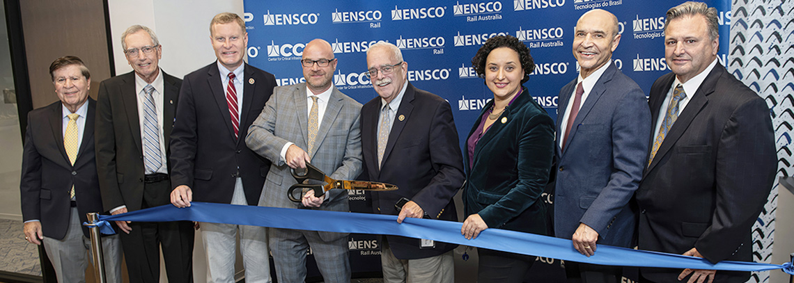 ENSCO leaders and elected officials gather to mark the grand opening of the company's new global headquarters in Vienna, VA.