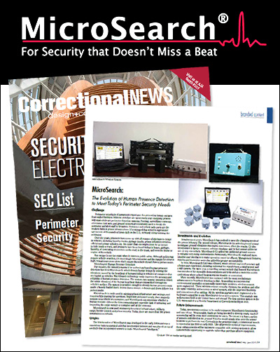 MicroSearch Human Presence Detection Featured in Correctional News Magazine